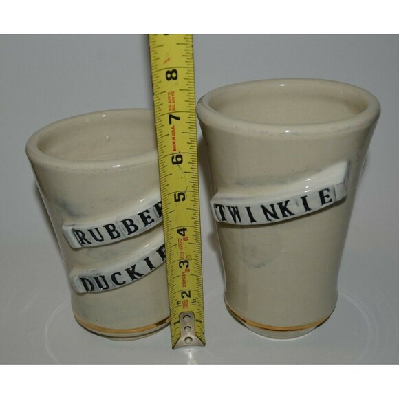 Vintage TWINKIE & Rubber Duckie Large Custom Handmade Heavy Coffee Mugs PRIDE - Picture 5 of 8